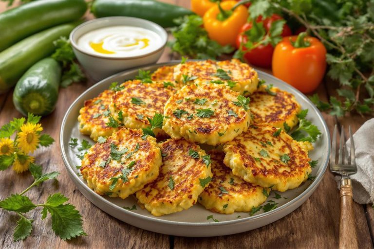 Les beignets de courgettes à la grecque, croustillants et parfumés, une manière originale de savourer ce légume d'été.jpg