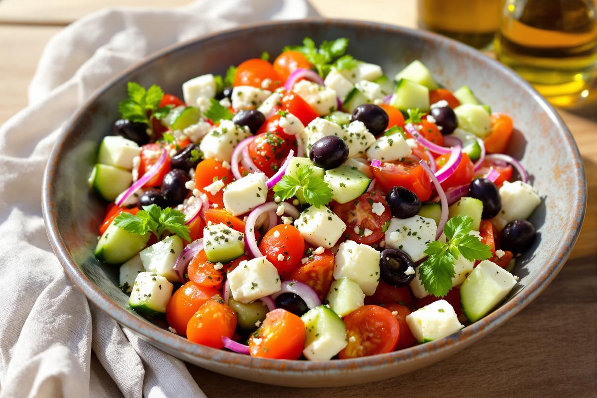Salade grecque crétoise : tomates, concombre, feta, origan.jpg